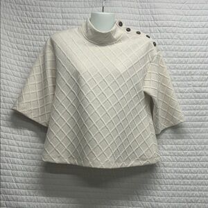 Sunday in Brooklyn Cream Quilted Top with Button Detail